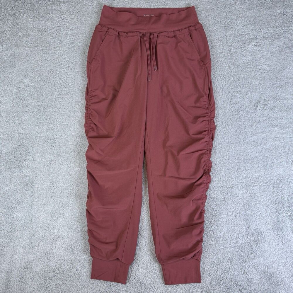 Athleta Pants Women’s 0 Red Altitude Lined Jogger Ruched Side